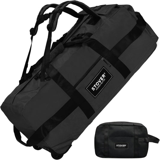 100L Rolling Duffel Bag with Wheels, X-Large 32 Inch Durable Travel Duffle Bag + Toiletry Bag