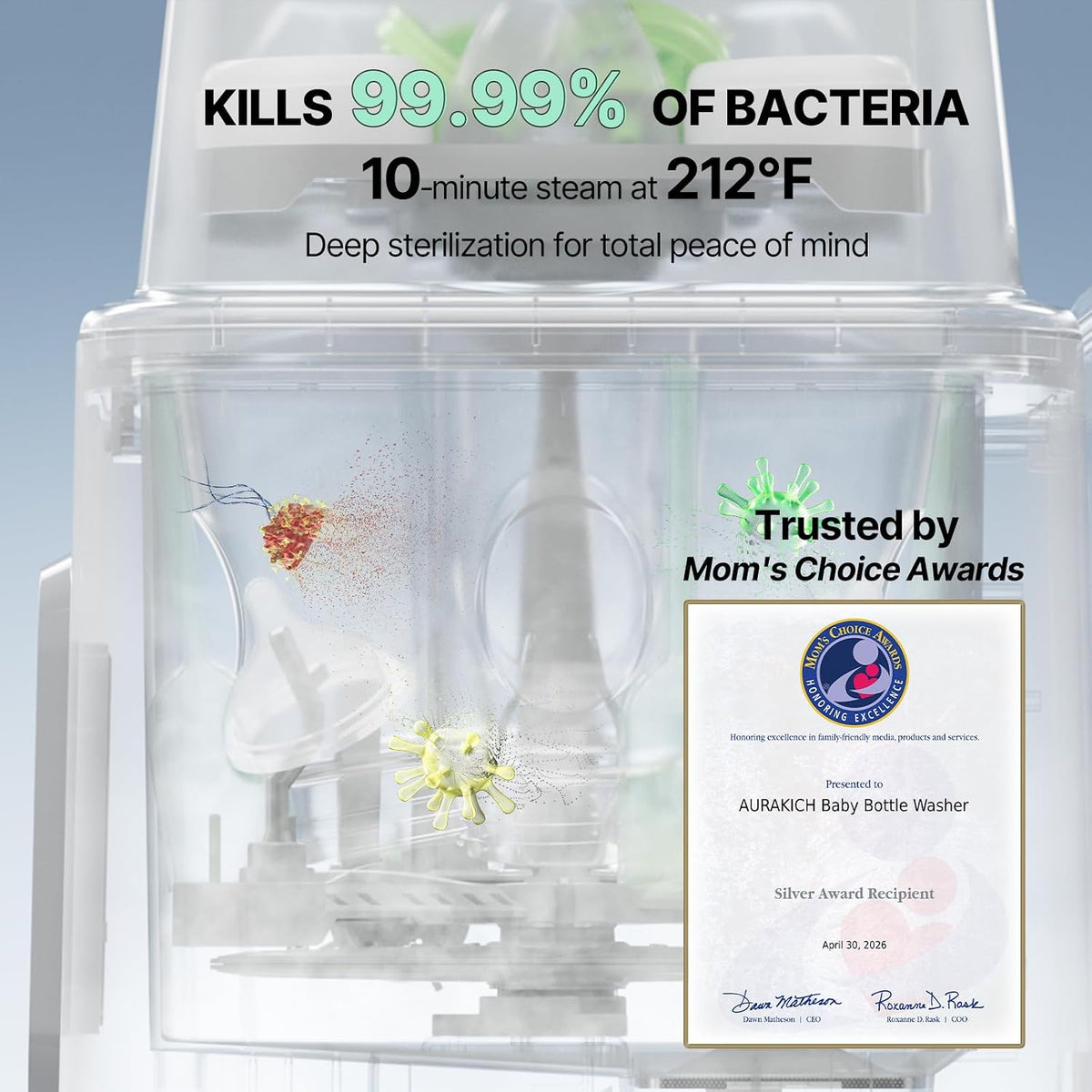 All-in-One Baby Bottle Washer & Sterilizer - 19-Min Quick Wash