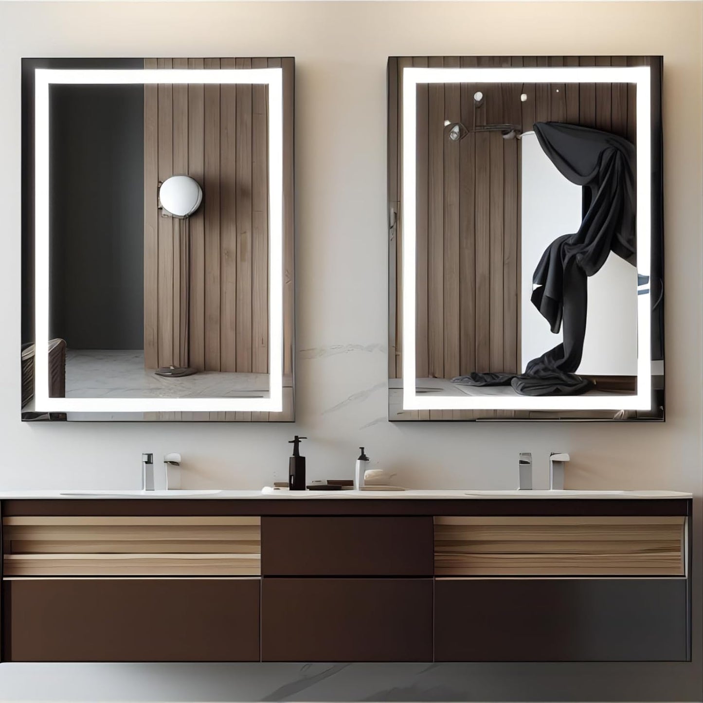 36x28 inch LED Mirror, Bathroom Vanity Mirror with Light, Wall Mounted Vanity for Bathroom Makeup, Stepless Dimmable and Color.