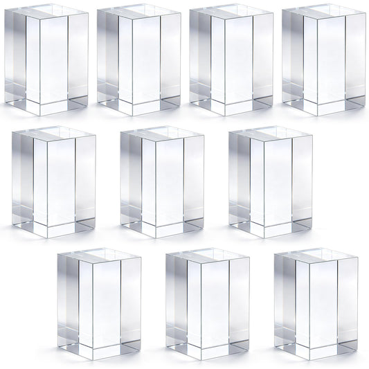 LOYIM 10 Packs Crystal Blanks for Laser Engraving, Rectangular, 50*50*80mm Rectangular 50*50*80mm
