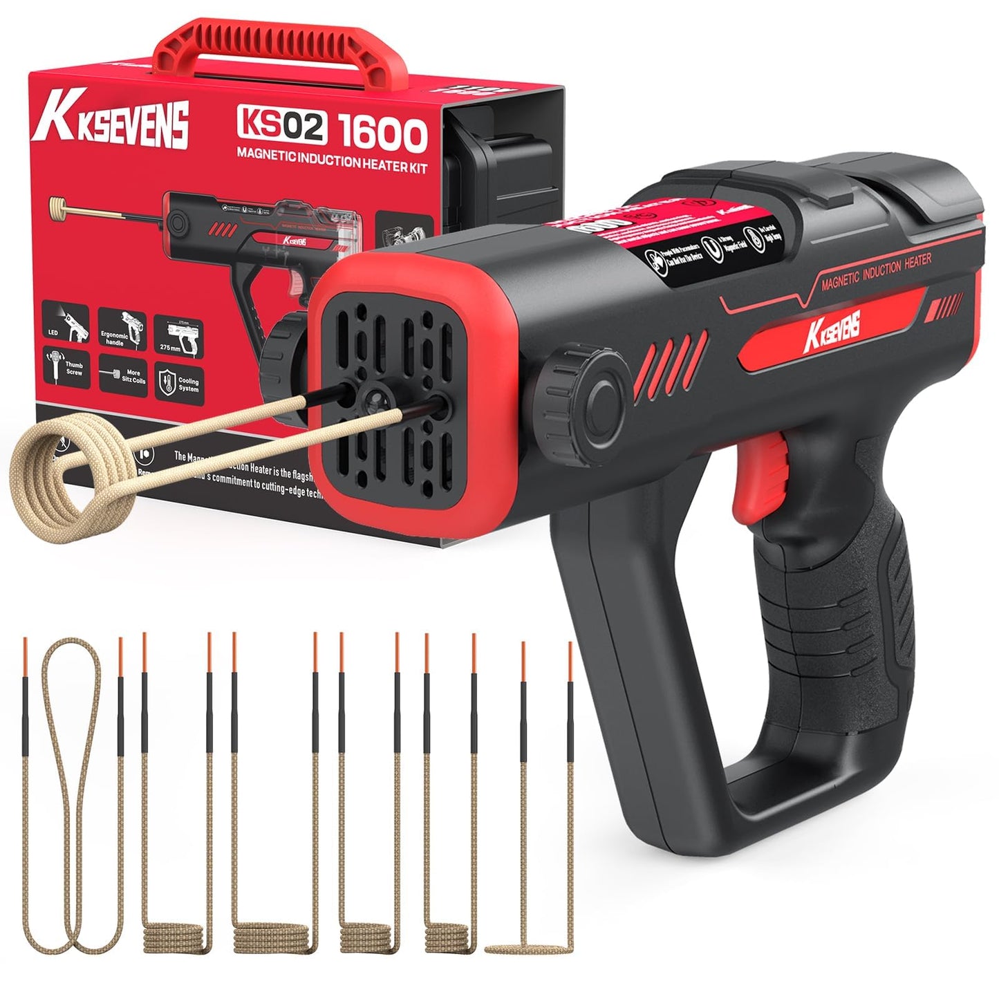 Induction Heater Bolt Removal,1600W 110V Handheld Magnetic Induction Heater Tool with 6 Coils for Rusty Screw Removing