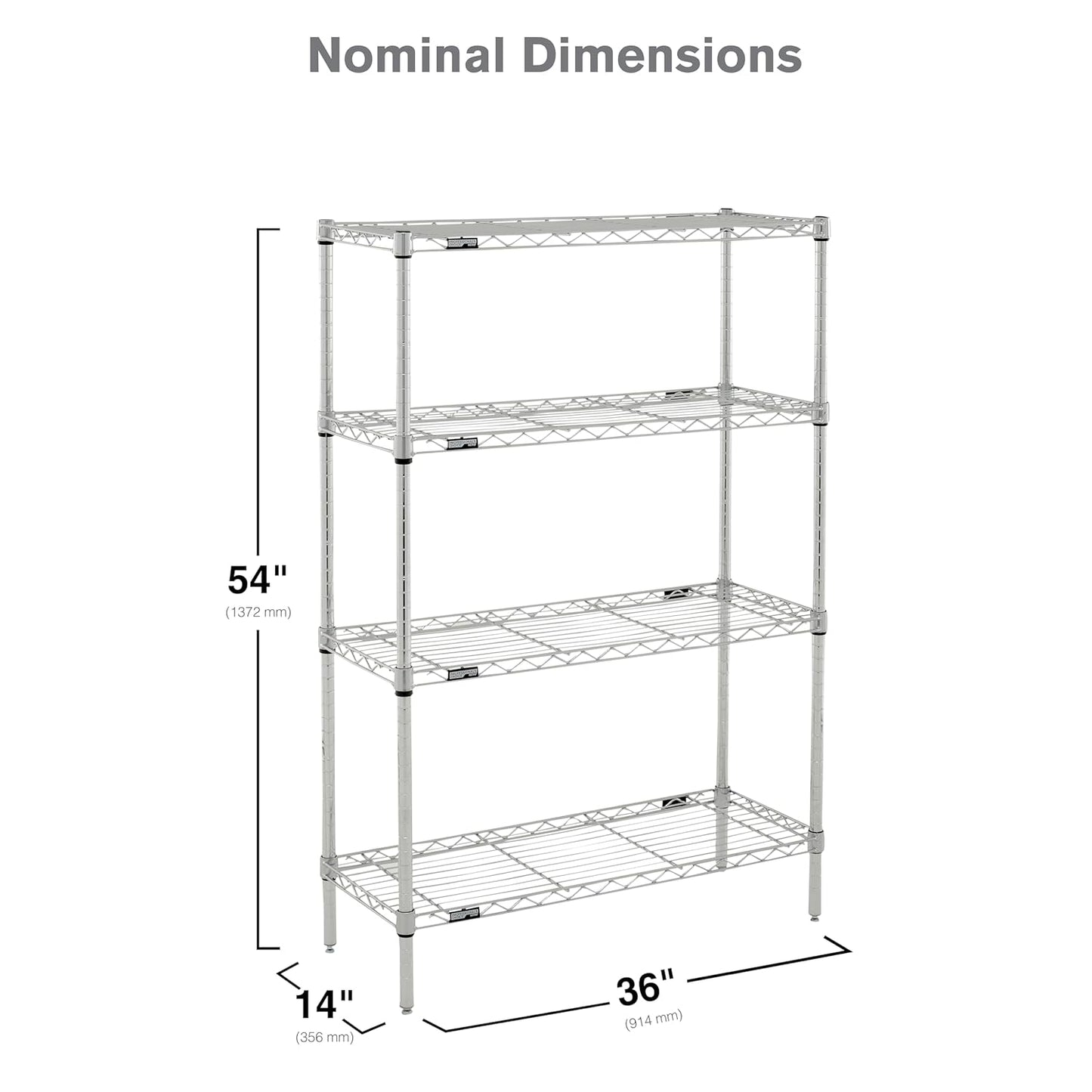 Professional's Choice Commercial-Grade NSF Shelving Unit - Multipurpose Adjustable Wire Shelf for Home, Garage, Kitchen and More - 4 Shelve