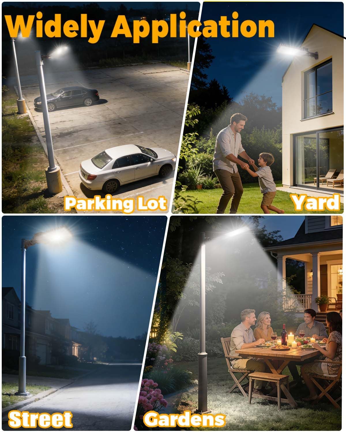 300W Parking Lot Light: 160lm/W 5000K Arm & Slip Fitter Mount LED Parking Lot Lights for Commercial - IP66 Waterproof Rating LED Pole Light for Parking Area with 48000LM 1PACK 300.0 Watts 1
