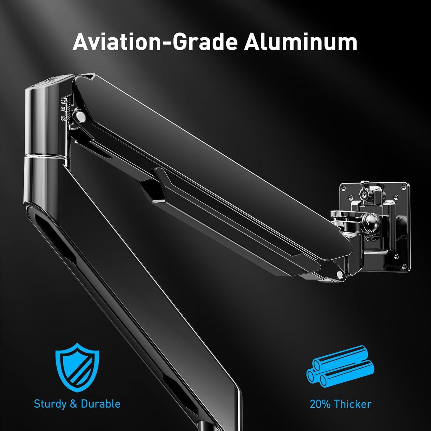 Dual Monitor Mount for 40 inch Ultrawide Screens up to 33 lbs, Dual Monitor Stand with Gas Spring Full Motion Adjustment