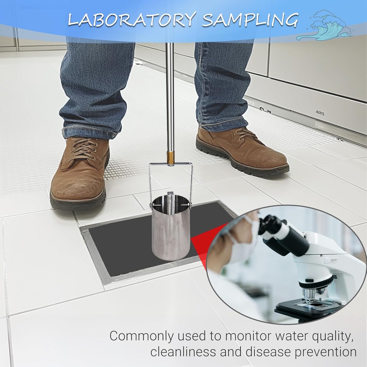 900ml Water Sampler – Telescopic Water Sampler for Laboratory, Food & Beverage, and Environmental Testing