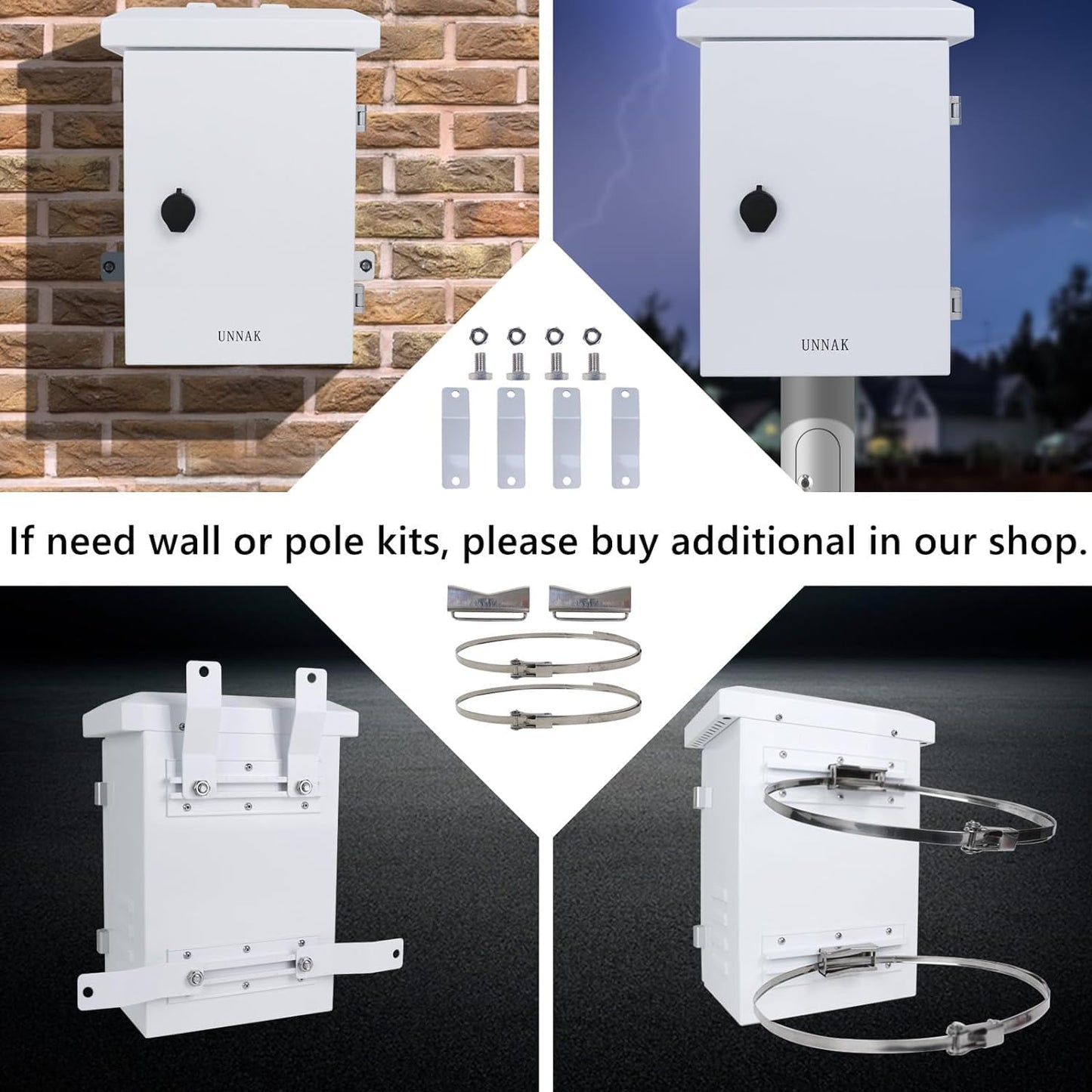 Outdoor Enclosure Electrical Weatherproof Box - 19.7x15.7x7.9' Outdoor Network Enclosure Exterior Box Ventilated Enclosure hinged Outdoor Galvanized