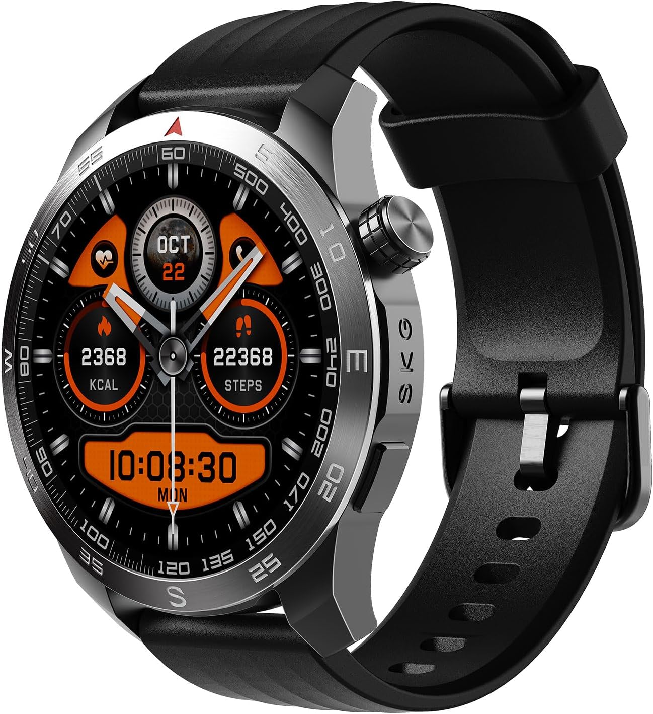 Smart Watch for Men Women, 1.43' GPS Built-in Smartwatch with 100+ Sports Magnetometer Barometer, 9-Day Runtime 5ATM Waterproof Fitness Watch, for