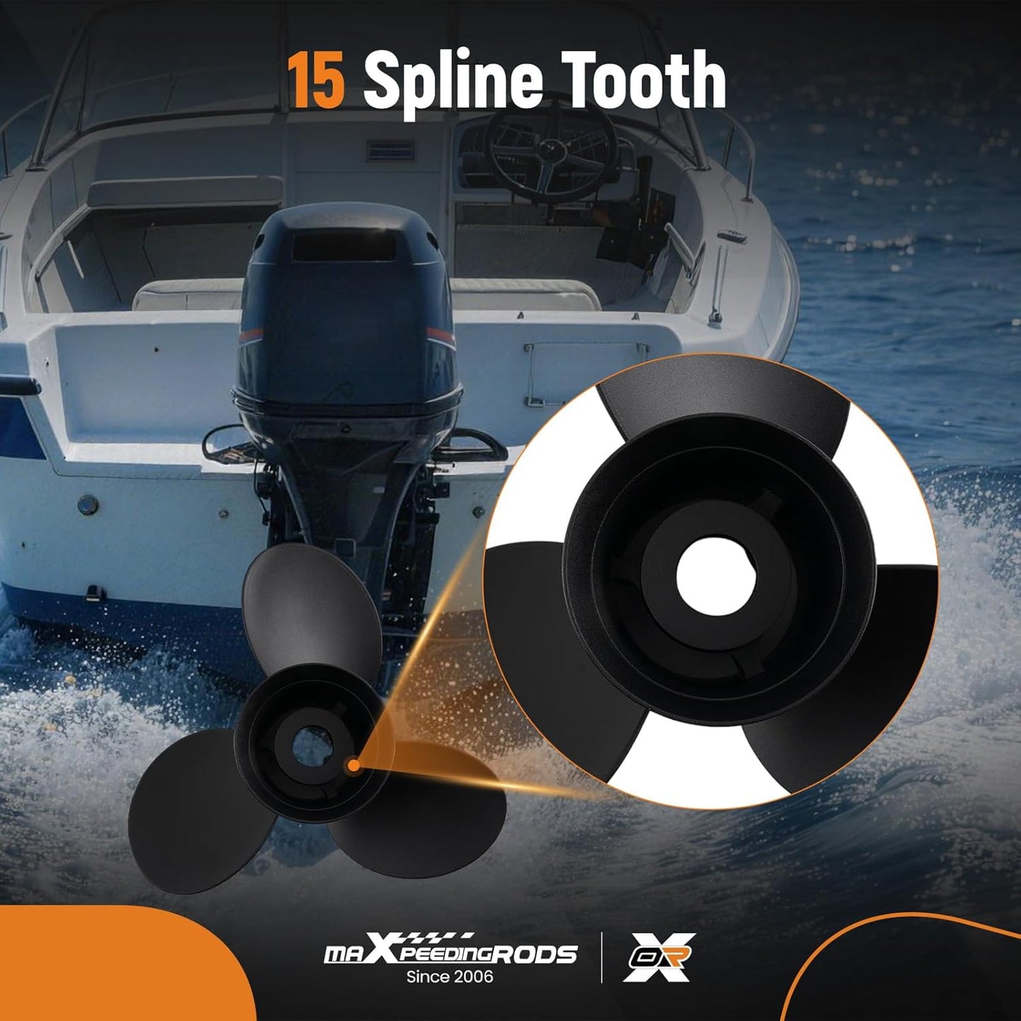 maXpeedingrods 15 1/4 X 15 Aluminum Boat Propeller for Mercruiser Alpha One &Mercury Outboard Motos 135-300 HP, 15 Spline Tooth 3 Blades, Right Hand, Parts No# 48-78116A45