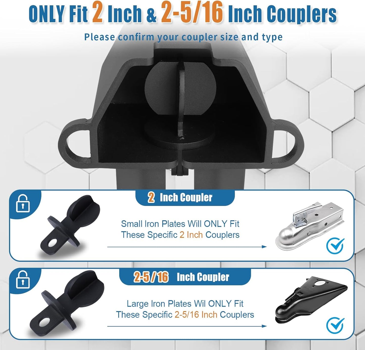 Trailer Tongue Hitch Lock for 2 & 2-5/16 Couplers