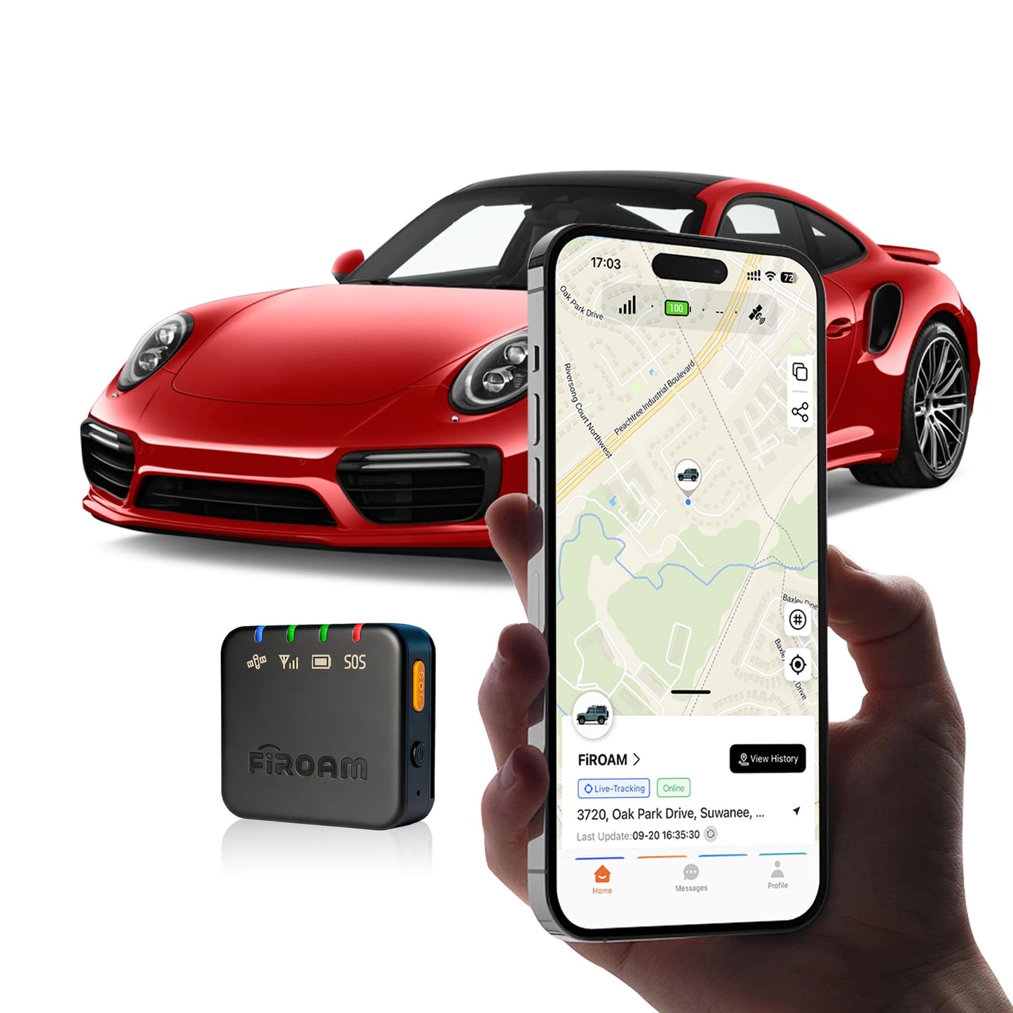 QuadTrack GPS Tracker for Vehicles, Car GPS Tracking Device with 6-Month Data Plan, Real-Time 4G LTE Vehicle Tracker, 3-Year Battery Life, Geo-Fence, Magnetic Mount, Fleet & Personal Use Black (Free 6 Months Included)