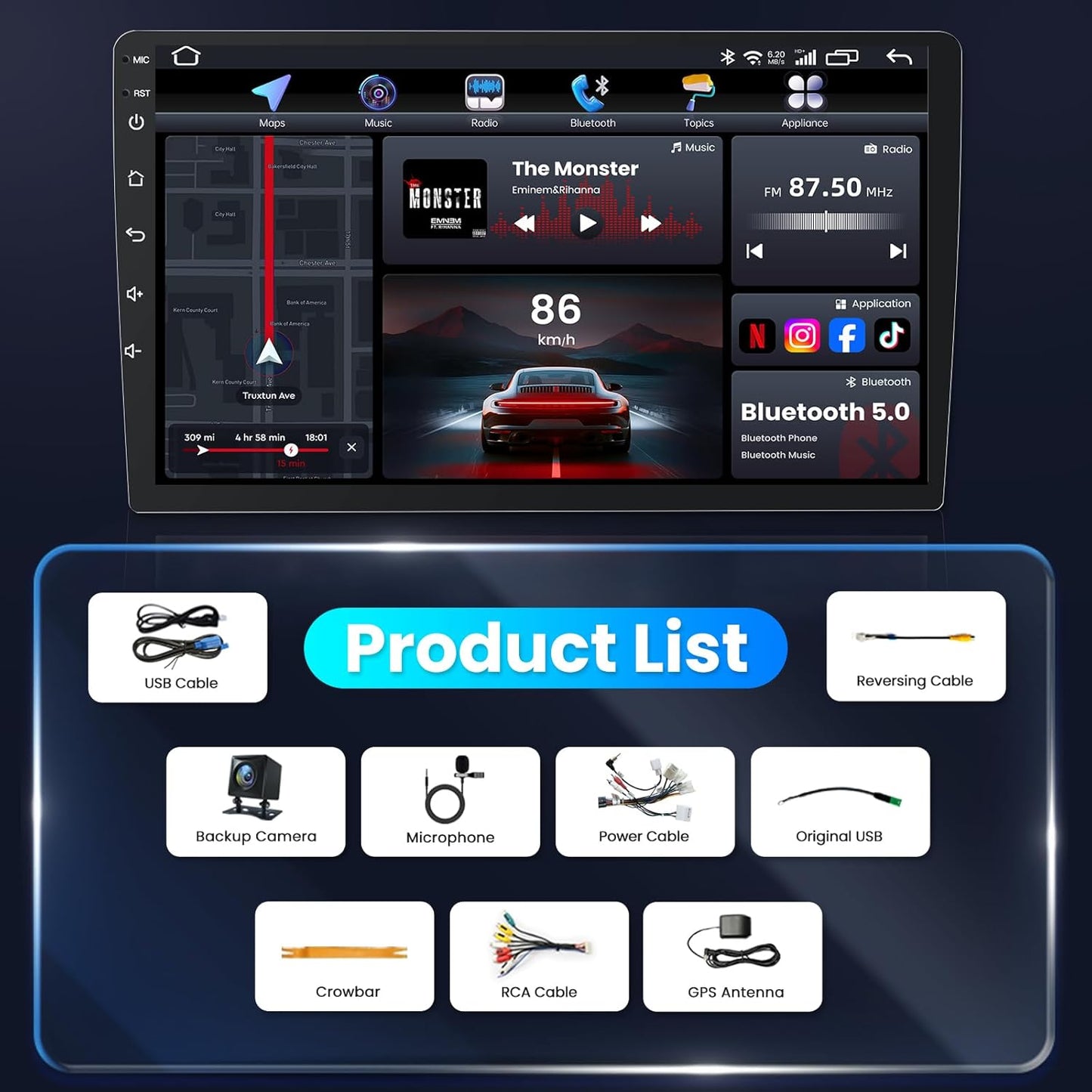 8Core 32G ROM Car Radio for Toyota Corolla 2003-2008: Wireless Carplay Android Auto Stereo 9 Inch 1280 * 800P IPS Touch Screen GPS Bluetooth 5G WiFi 1080P Backup Camera FM/RDS Steering Wheel Control 8Core 2G RAM+32G ROM 9 Inches
