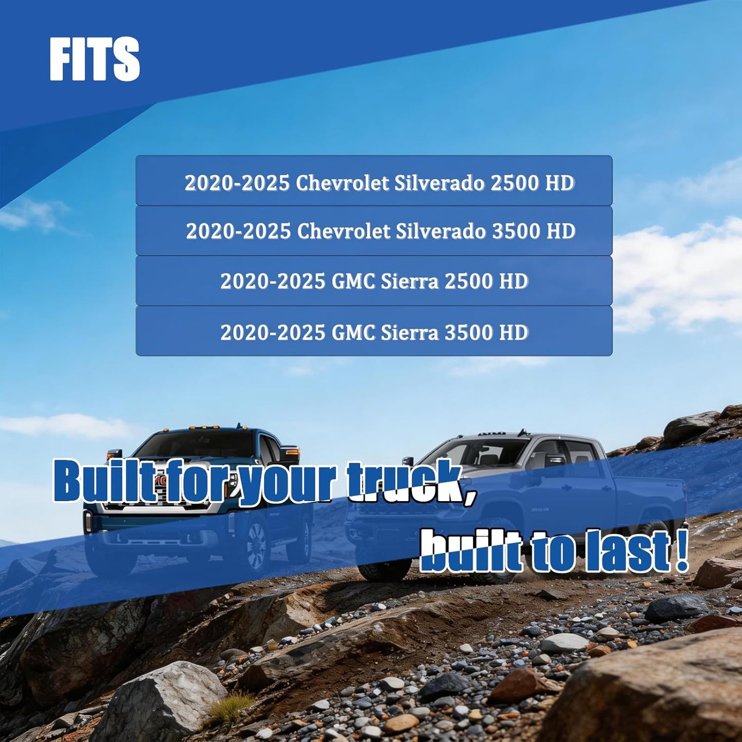 30124 Hardware Kit | for Use w/Standard Bed | Fits 2020-2025 Chevrolet Chevy Silverado GMC Sierra 2500 3500 HD | Black Powder Coat | No Drill Required