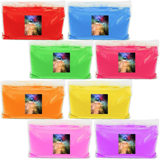 Holi Colors Powder - 8 Pack of Color Smoke Powders 5 Pounds Each, Gender Reveals,Fun Runs, Photoshoot, Motorcycle Burnout Chalk, Marathon, Rangoli,