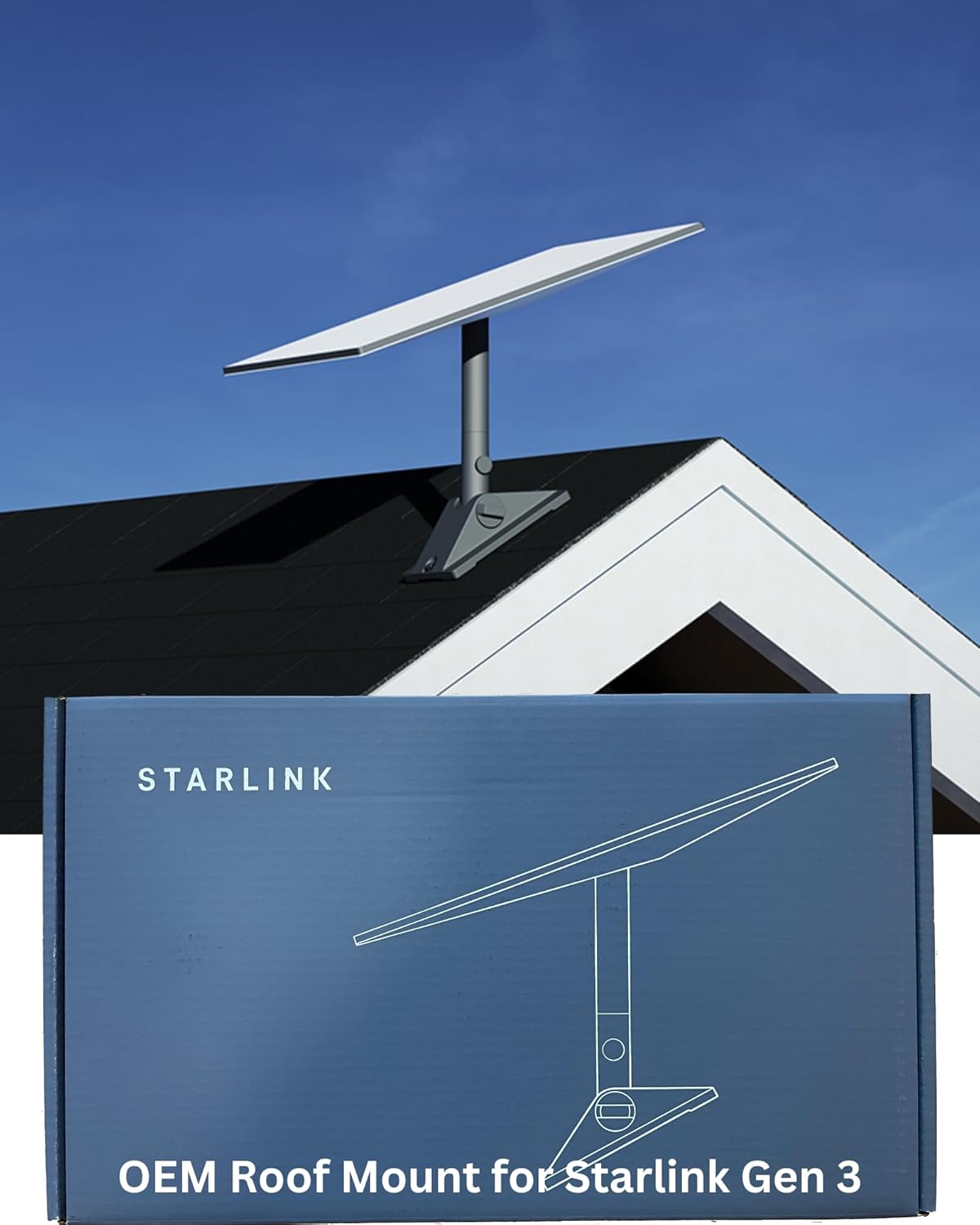 Generic Starlink Gen 3 Compatible Roof Mount, [OEM] Starlink Pivot Mount or Starlink V3, Starlink Mounting Kit, Heavy Duty Starlink V3 Accessories