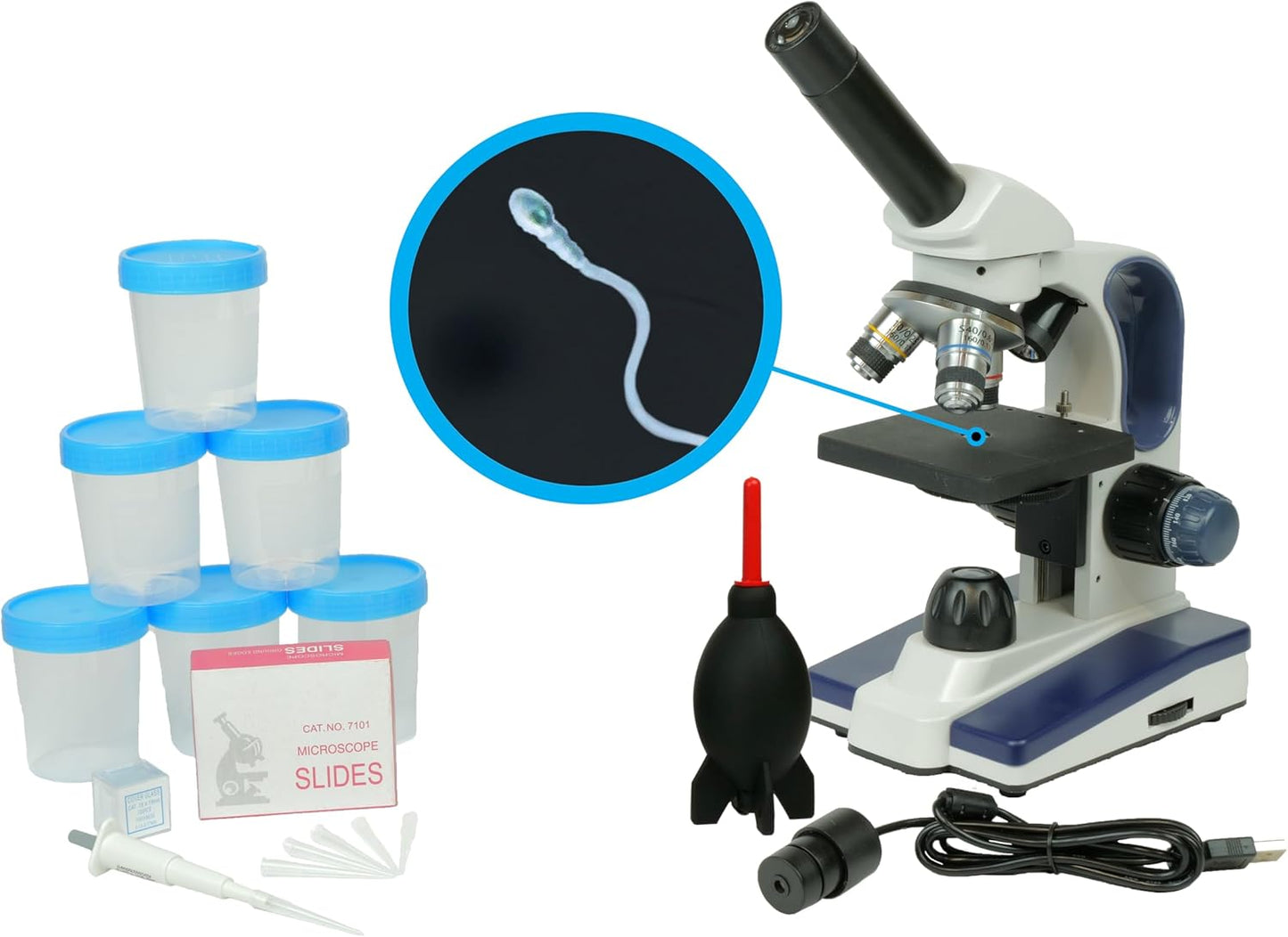 Micro Safari Home Sperm Observation Microscope Kit, Microscope Included. See Your Own Sperm at Home, Estimate Your Sperm Count, Discreetly Ships in a