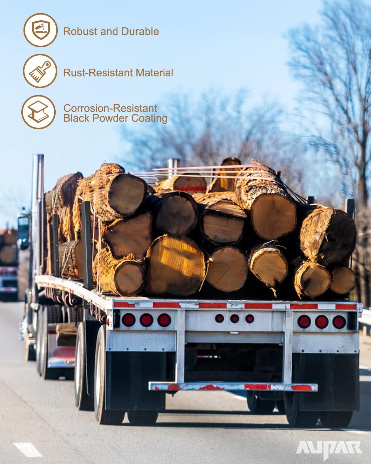 30" Adjustable C Channel Pipe Stake with Anti-Loss Cord, Heavy-Duty Steel Trailer Stake with 4 Adjustable Holes for Flatbed Trailer Hauler, 4 Pack