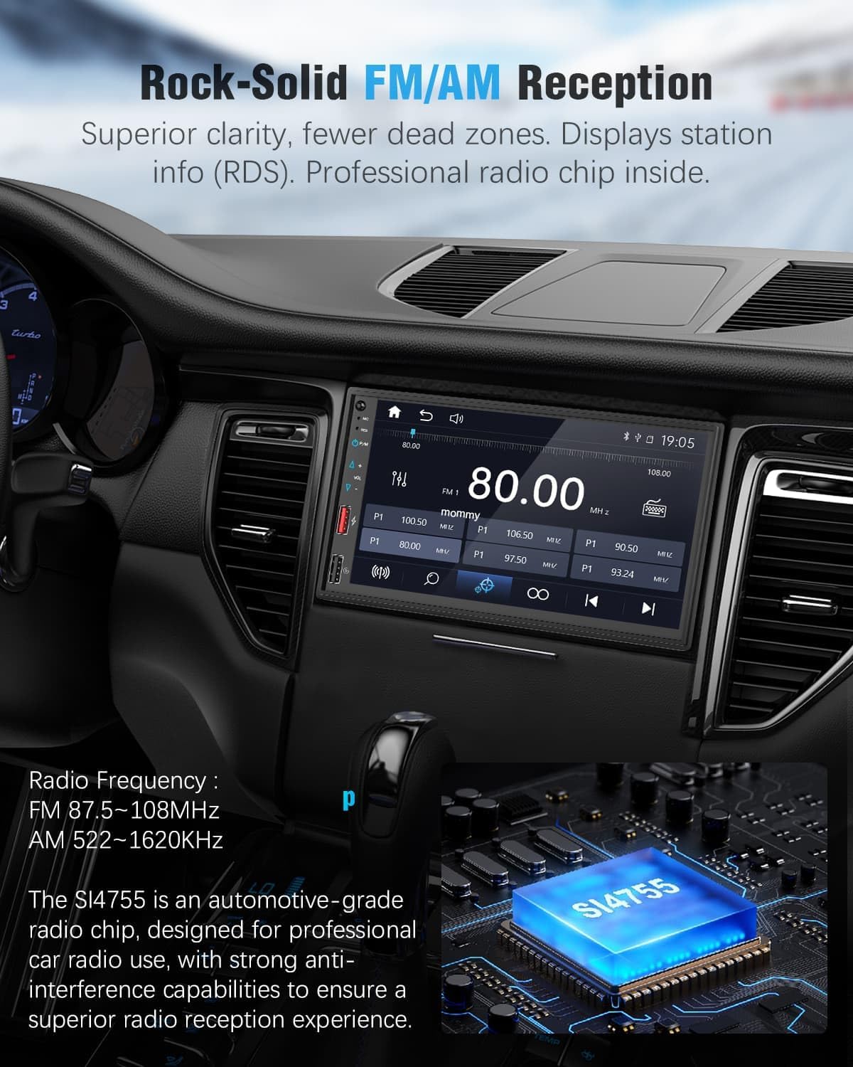 Radio for Truck, Double Din Car Stereo with Wireless Carplay & Android Auto, 7" Truck Radio Upgrade PD/QC 3.0 Fast Charging/16~36V/Bluetooth 5.1/AM/FM/DSP/SUB/SWC