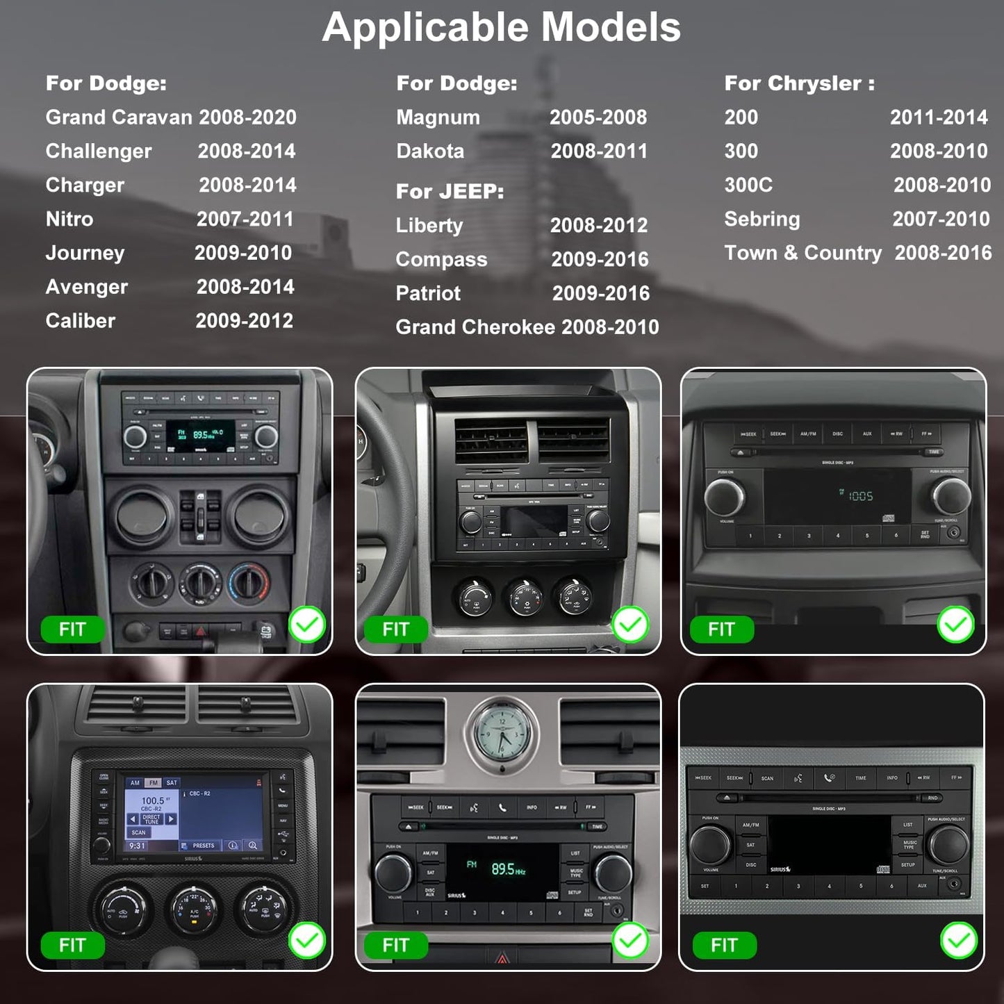 Upgrade 5G WiFi Car Radio for Dodge Challenger 2008-2014, Avenger 2008-2014, Charger 2008-2010, 7 Inch Touch Screen Stereo Head Unit with Wireless Carplay Android Auto GPS Navigation FM BT SWC Camera