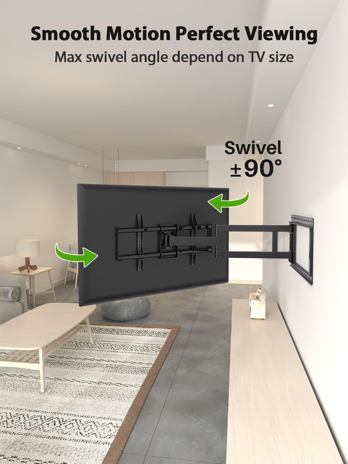 Mount Long Arm Full Motion TV Wall Mount for Most 42-90 inch TV 40 Inch Extension TV Mount, TV bracket with 90 degree Swivel Up to 150lbs