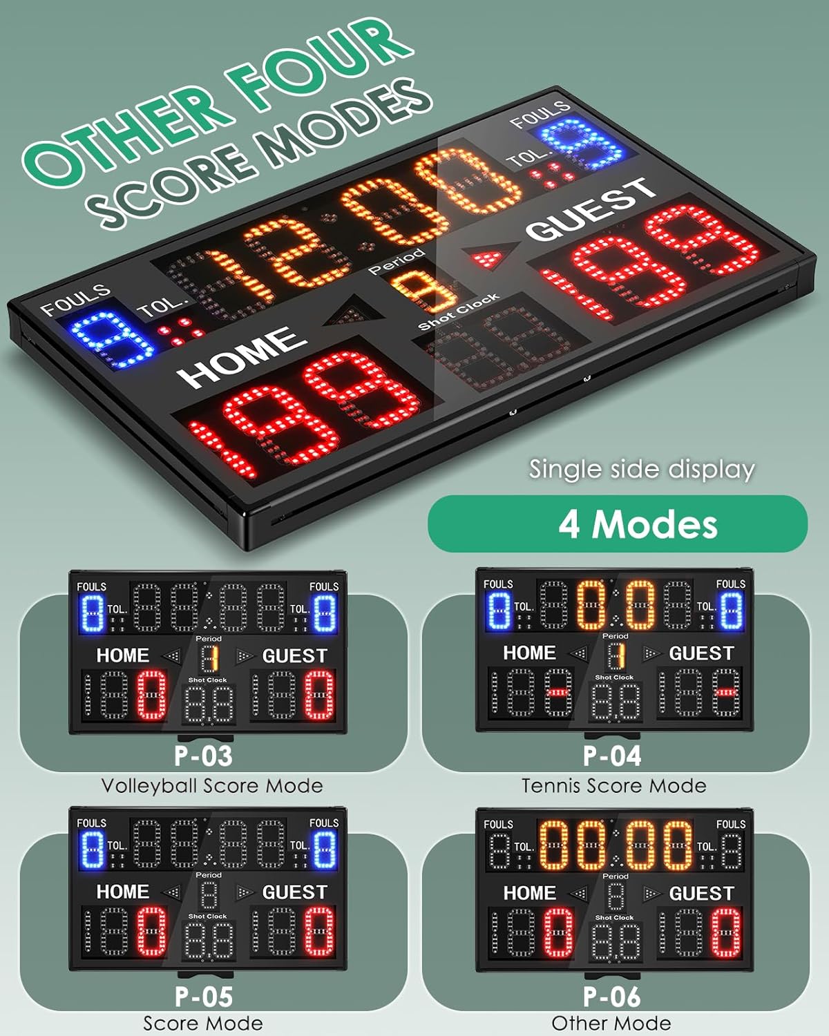 Football Scoreboard Multisport Scoreboard Battery Powered with Control Panel Outdoor Highlight Basketball Scoreboard for League Wrestling Tournament