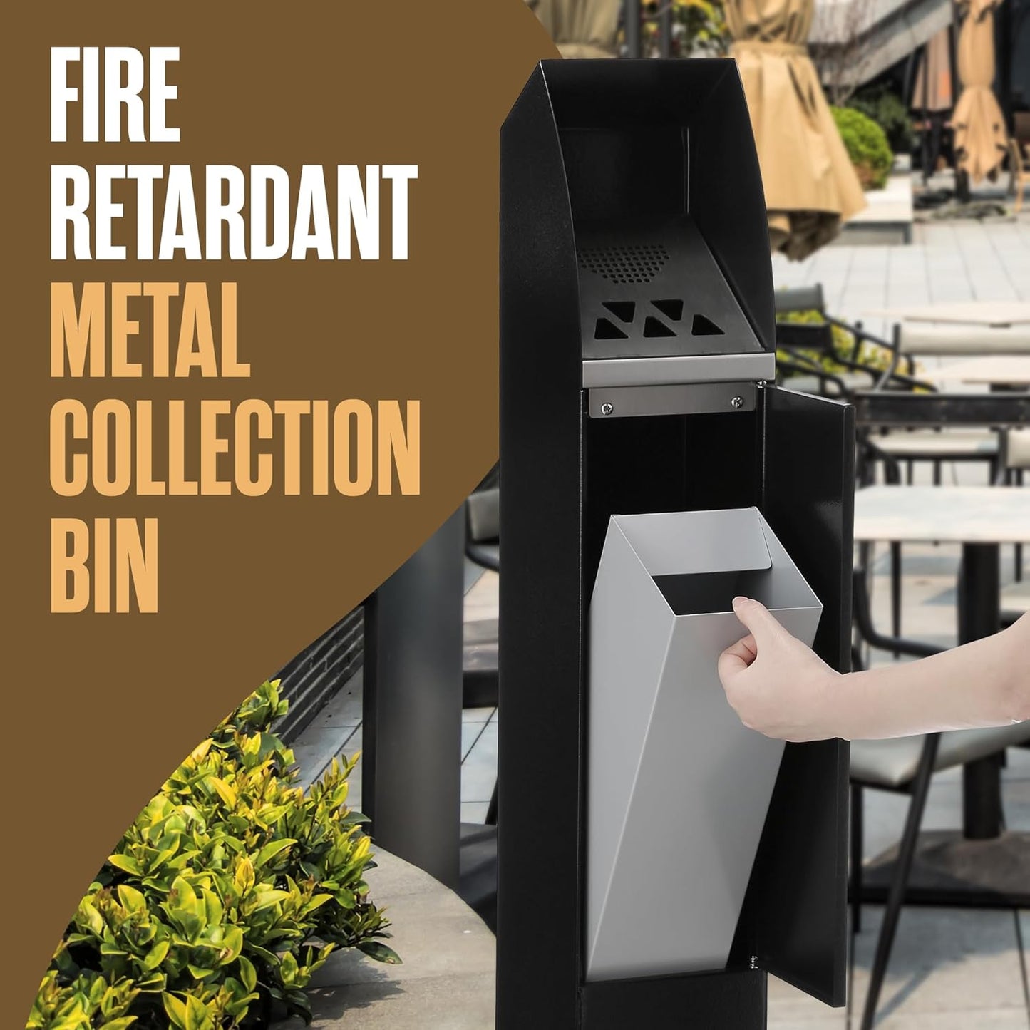 Houseables Cigarette Disposal Outdoor, Outdoor Ashtray Standing, Cigarette Butt Disposal Outdoor Cigarette Butt Receptacle, Cigarette Butt Can for