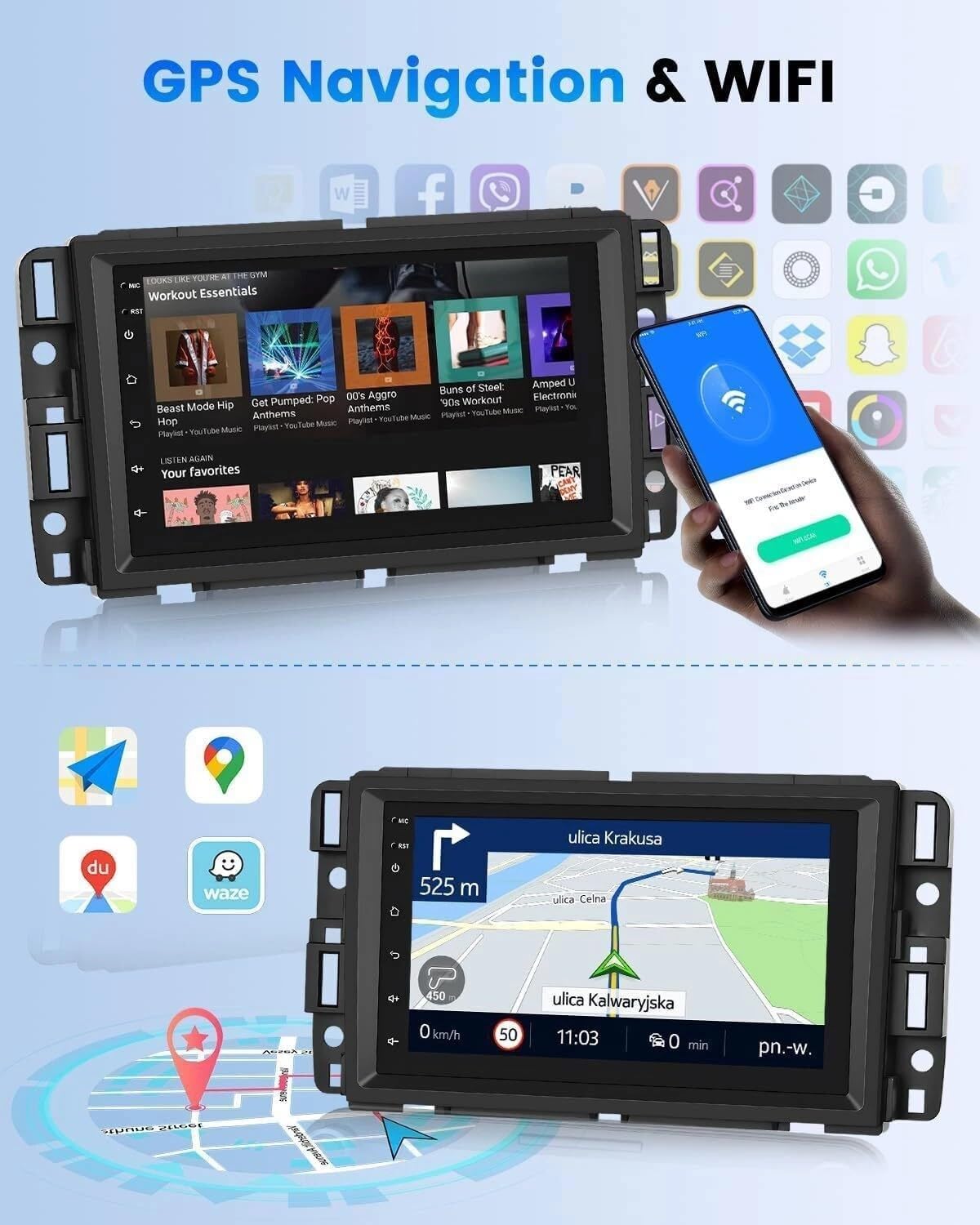 Android 13 Car Radio Stereo for Chevy Chevrolet Impala 2006-2013 Upgrade 7inch IPS Touch Screen Head Unit Wireless CarPlay Android Auto Mirror Link Bluetooth GPS Navi WiFi FM RDS SWC Backup Camera 2+32G One SIze
