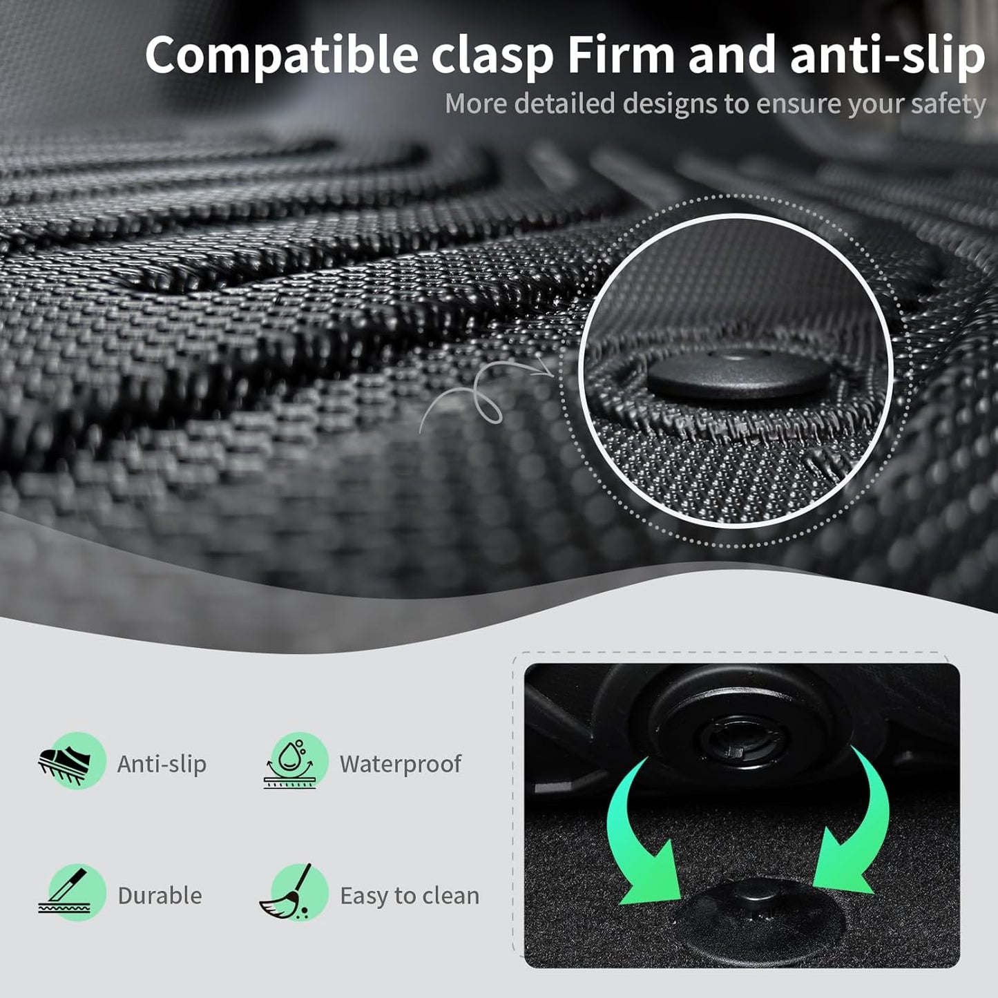 Floor Mats for 2018-2024 Chevy Equinox Gas Model TPE 11PCS Full Set with Cargo Liner Seat Back Bumper Protector Door Sill Guards All-Weather Heavy Duty Custom Fit Equinox Interior Accessories