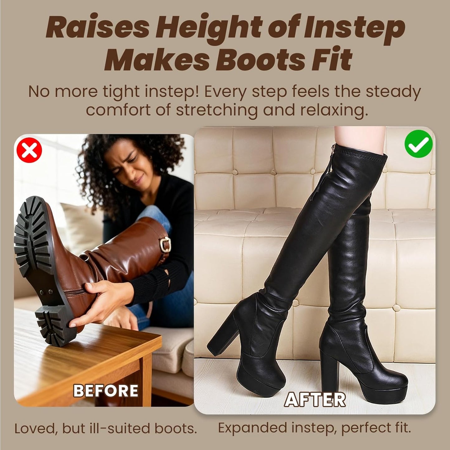 Cast Aluminum Boot Instep & Vamp Stretcher: Relieving Tightness Easily, Adjustable Boot Instep Stretcher is Suitable for Western, Cowboy, Hiking & Work Boots for Men and Women - Easy to Use