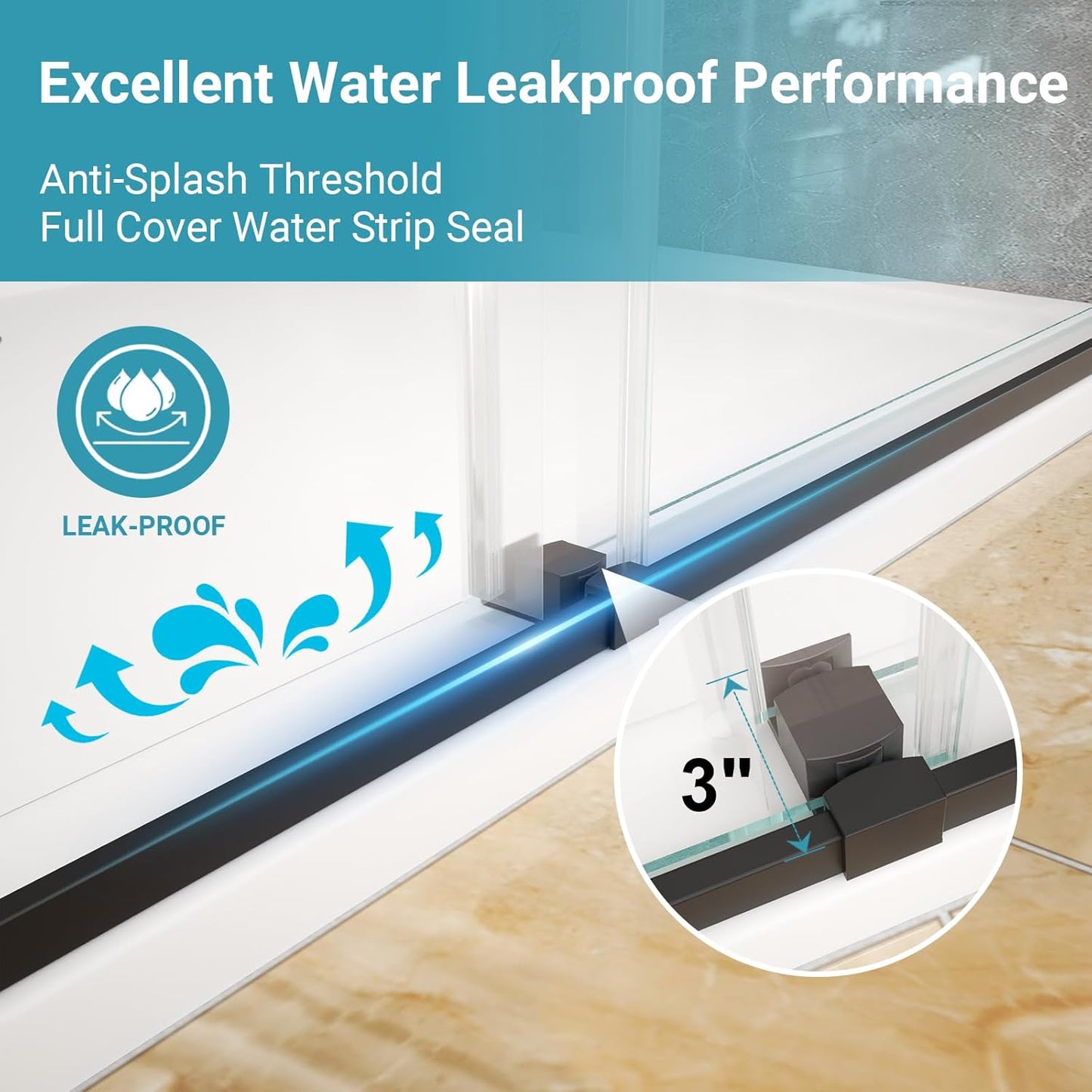 44"-48" W x 76" H Double Sliding Shower Door, 5/16" (8mm) Clear Tempered Glass Frameless Shower Door with Nano Easy Clean Coating, Stainless Steel Hardware, Matte Black Matte Black 48" W x 76" H - 8mm - Clear Glass
