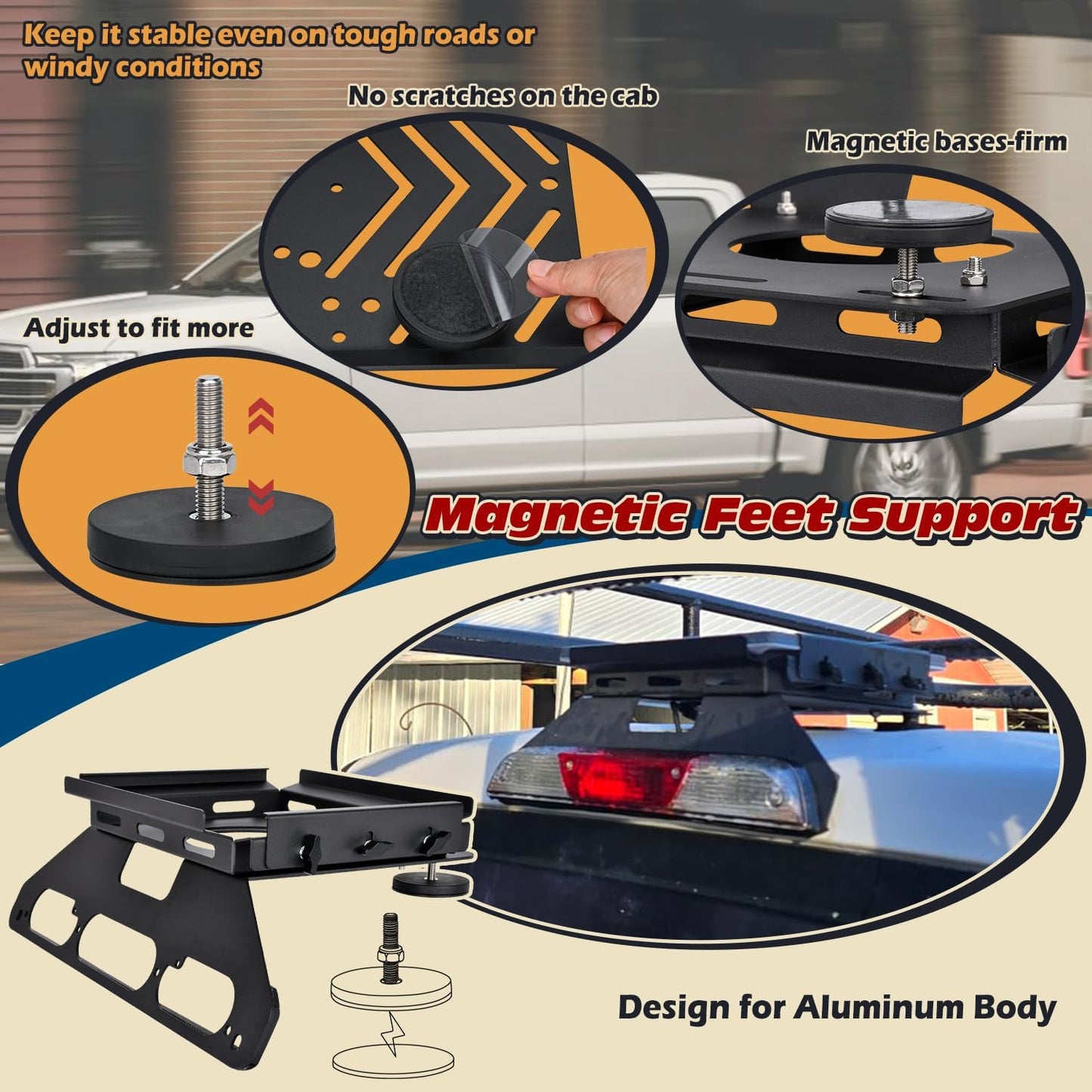 TOPOWN Drill-Free Cab Mount for Starlink Mini for Ford F150 (2015+), Metal Bracket for Starlink Mini for F250-F550 (2017+), Magnetic Mount for Aluminum Body (US Patent 30/008,384)