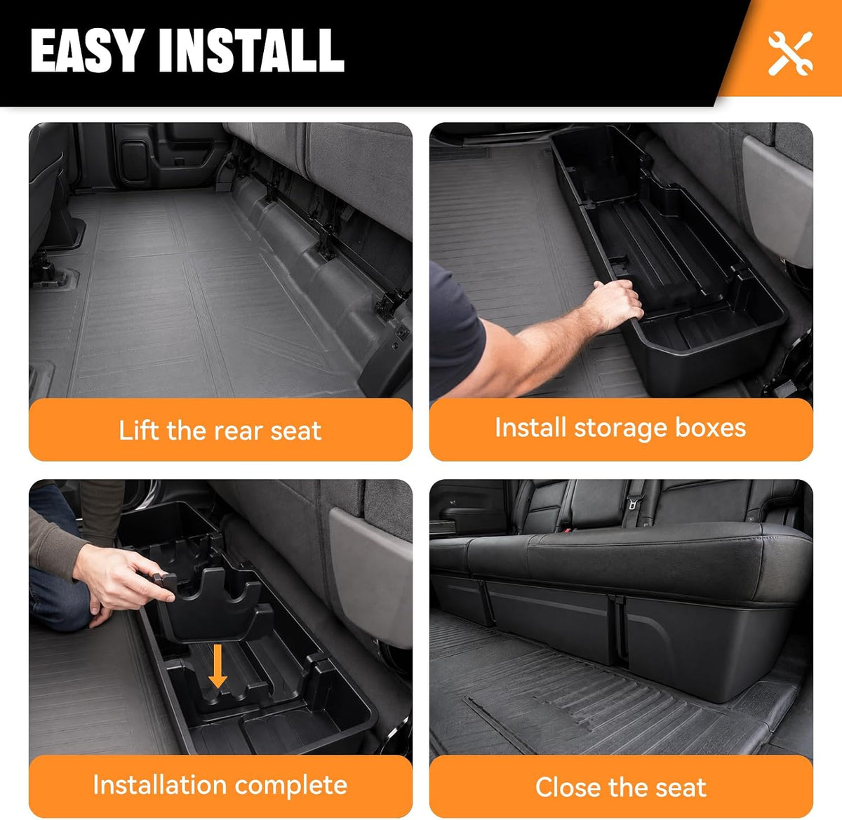 Under Seat Storage for 2019-2026 Silverado/Sierra Crew Cab