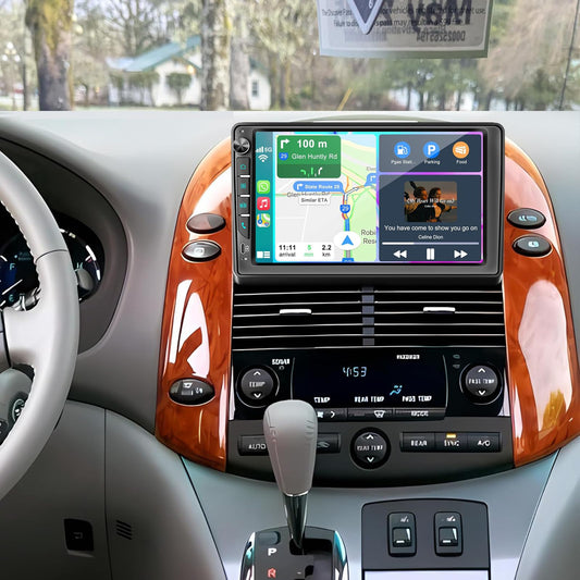 9 inch Touchscreen Car Radio Stereo with Wireless Carplay Android Auto Navi Volume Knob for Toyota Sienna 2004 2005 2006 2007 2008 2009 2010