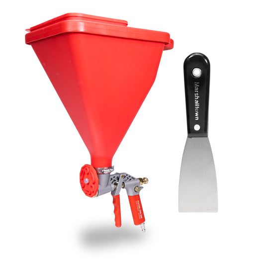WAL-Board Tools Texture Pro 500 Hopper Gun with Putty Knife, Assembled in USA, Complete Kit for Wall and Ceiling Texturing, with Air Control Valve, TP500 500 +