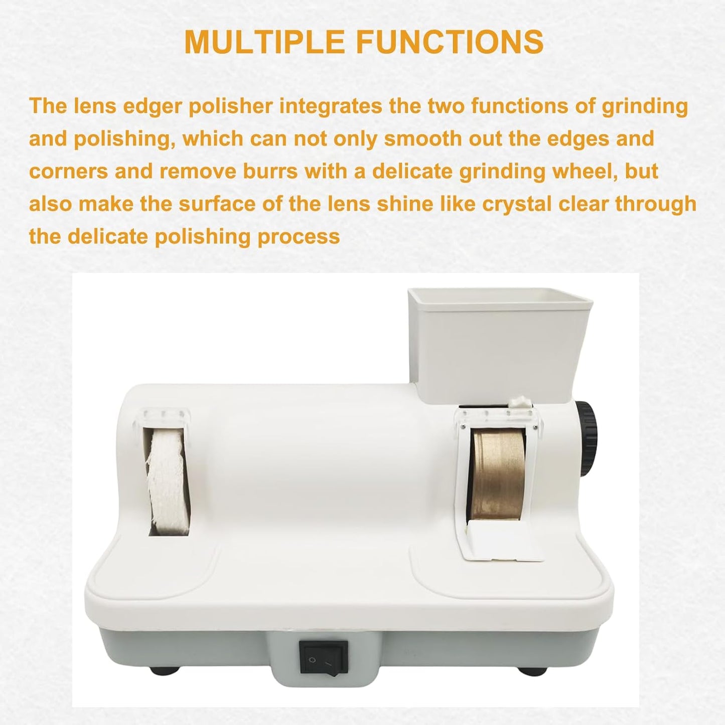 INTBUYING Lens Grinder, Optical Hand Edge-Grinder 110V, Eyeglasses Lens Hand Edger and Polisher for for Grinding and Polishing lens