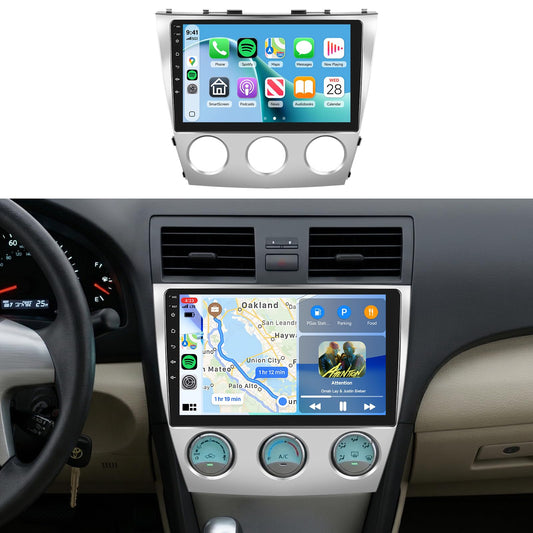4G+64G Car Radio Stereo for Toyota Camry 2006-2011(Manual A/C) 10.1inch IPS Touch Screen/Android 15/Wireless CarPlay/Android Auto/DSP 32 EQ/GPS/WiFi/5.0Bluetooth/FM/RDS/SWC/AHD Backup Camera