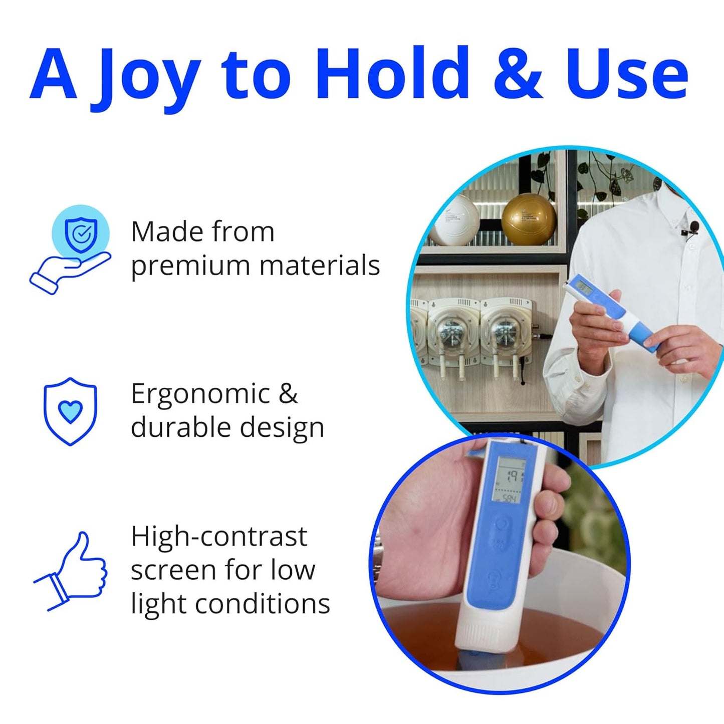 Bluelab OnePen - a 3-in-1 Temperature, EC/PPM and pH Meter, Lightning Fast Readings - Bluetooth Data Sharing & in-App Tracking - Replaceable Probe