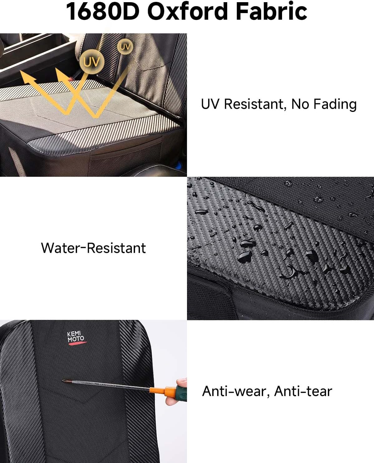 KEMIMOTO UTV Seat Cushion for Smaller Riders, Universal Harness Fit, High-Density Foam 5" Cushion for Stock and Aftermarket UTV Seats