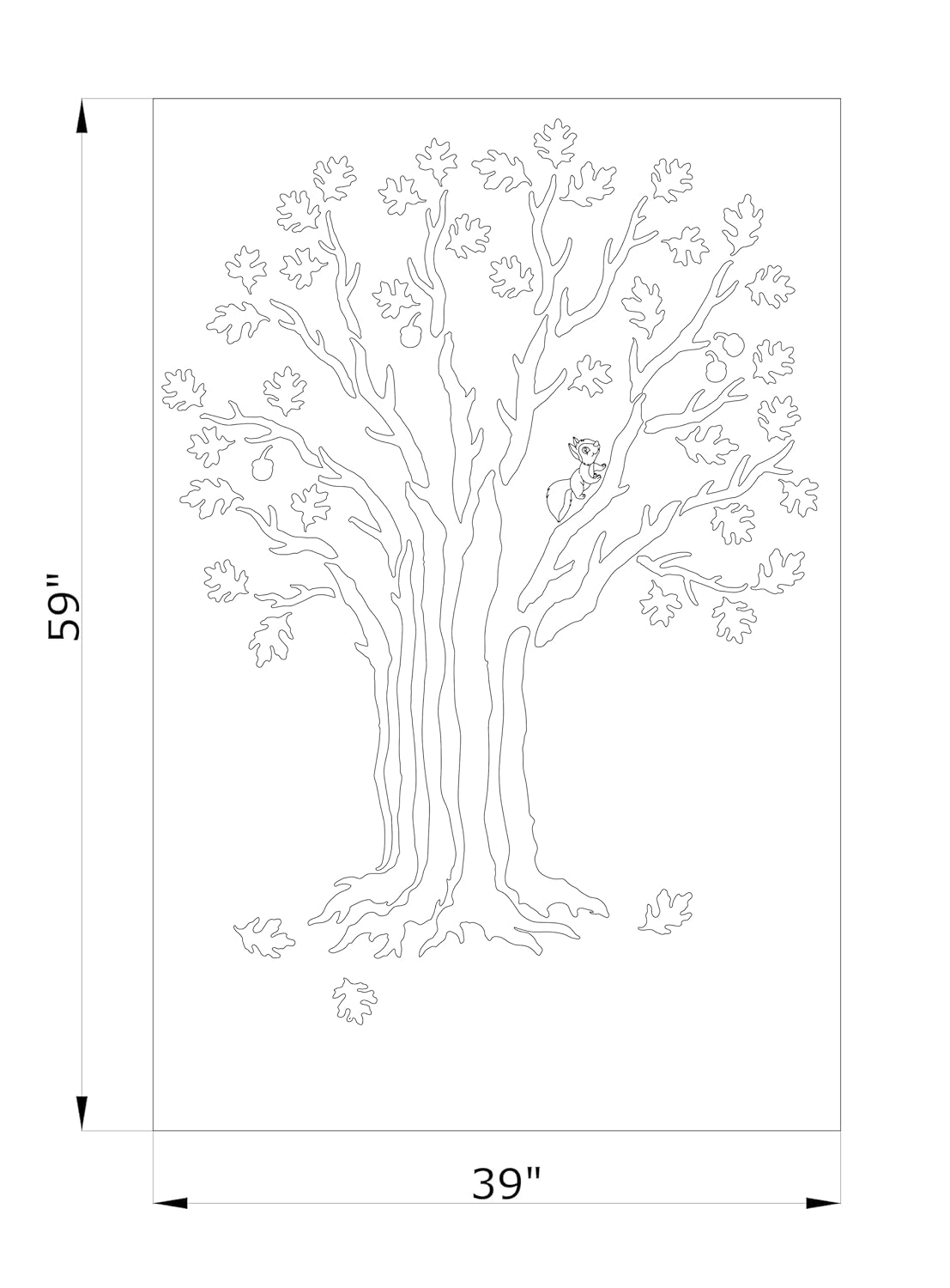 WOODTELLSTORY &#39;White Oak Tree&#39; DIY Wood Wall Art Wall Sculptures,Excellent Wall Decoration For Homes & Offices,39&#34;Wide x 59&#34;High