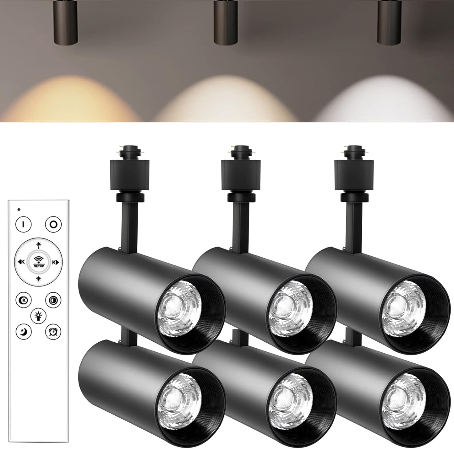 STEAIRE LED Track Lighting Heads, Dimmable 15W H Track Lighting Heads,3000K/4000K/5000K CRI90+ True Color Rendering Adjustable Tilt Angle Track