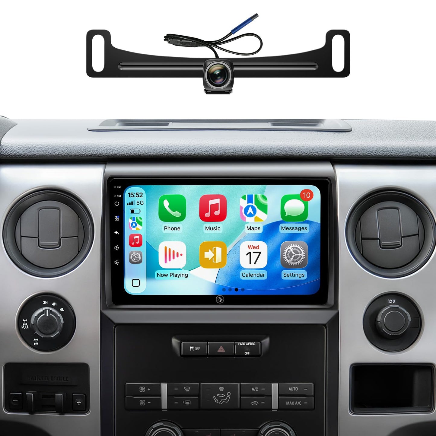 9 Inch QLED Linux Car Stereo Radio for Ford F150 2009-2012, Fast Boot Wireless CarPlay & Android Auto, Bluetooth AM/FM SWC Plug and Play