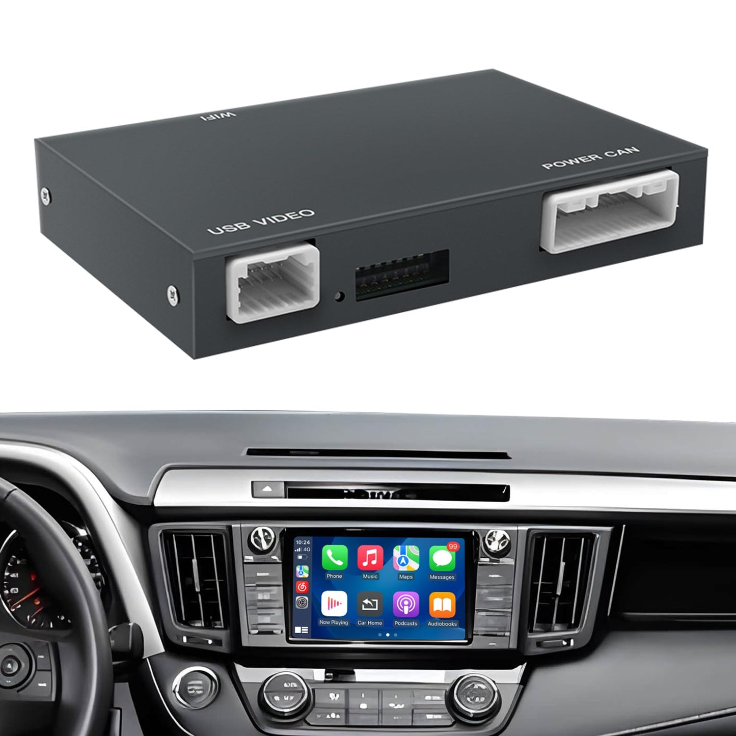 Wireless Carplay/Android Auto for Toyota Entune2.0 & Touch2 2014-2019 Retrofit Kit 2026 New Version Decoder Fits for Corolla/RAV4/Highlander/Tacoma/Tundra/Camry/Avalon/Prius/CH-R/Sienna/Camry