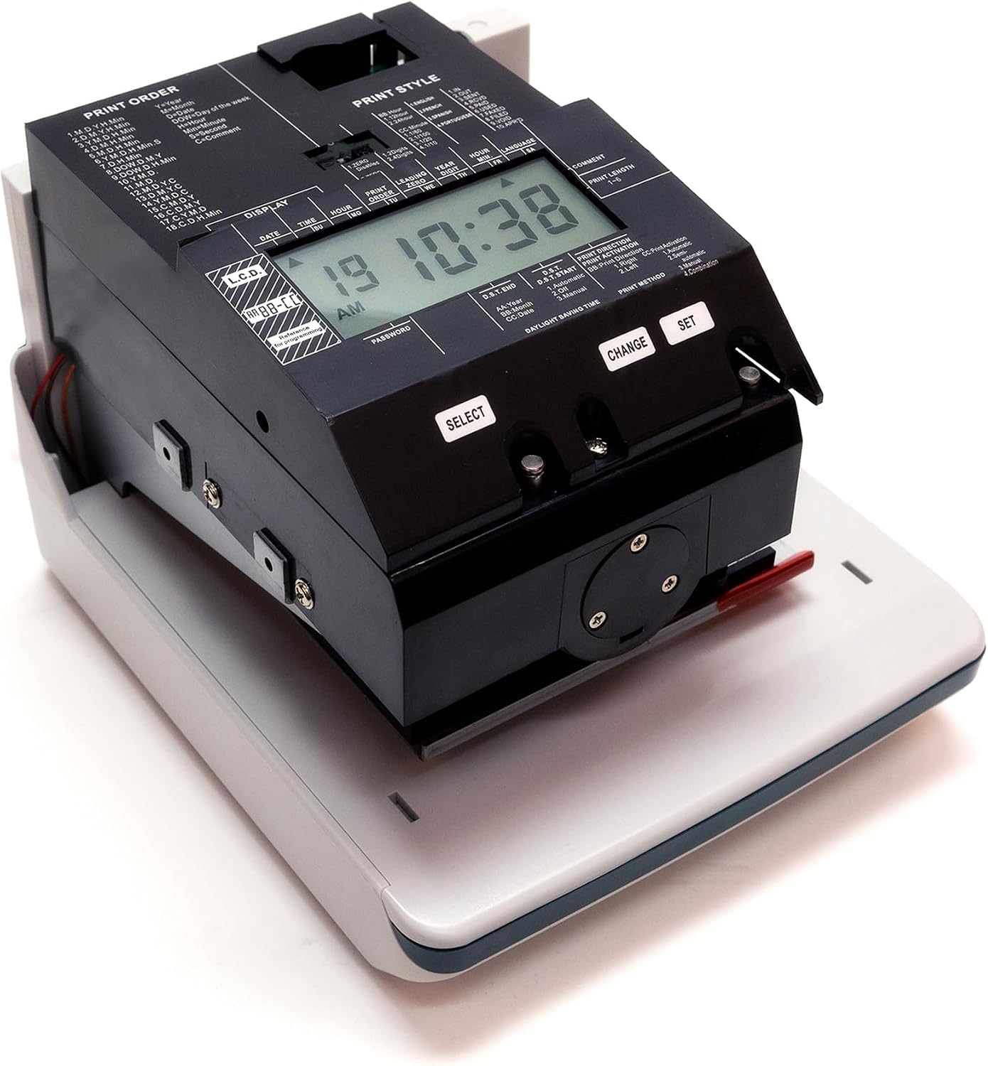 uPunch Digital Time Clock and Date Stamp Bundle Includes time Clock and Date Stamp, 100 time Cards, 10-Slot time Card Rack, 2 Keys, and 1 Ribbon (PK1100), Black