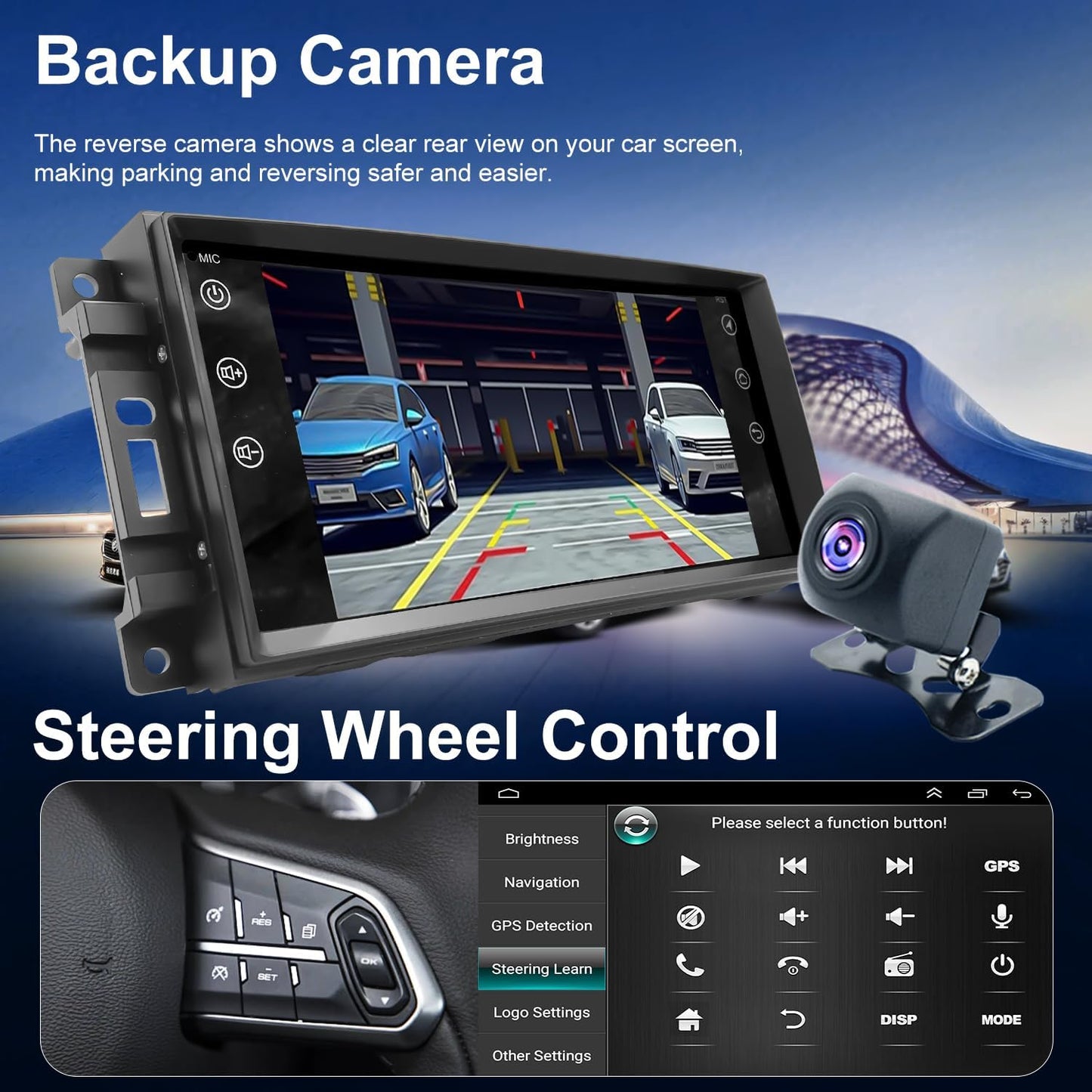 5GWiFi Radio for Dodge Challenger Avenger 2008-2014, Chrysler 200 2011-2014, Jeep Compass Patriot 2009-2016,Liberty 2008-2012,7 Inch Touchscreen Car Stereo Carplay Android Auto Camera Bluetooth GPS FM