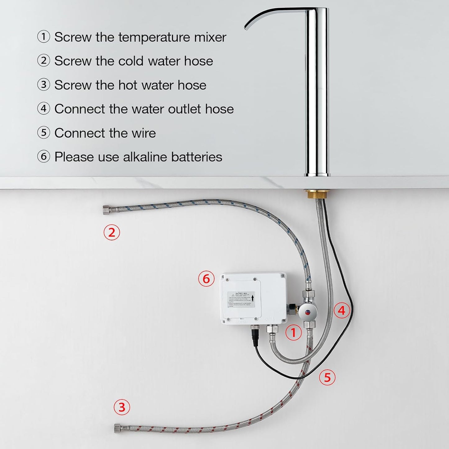 Charmingwater Touchless Bathroom Sink Faucet, Waterfall Vessel Bathroom Faucet with Automatic Sensor, Hands Free