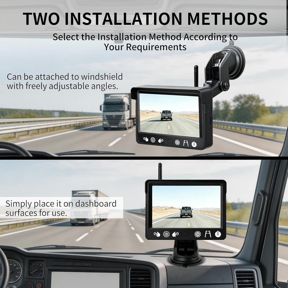 Magnetic Solar Wireless Backup Camera with 5 Inch Monitor 5In Monitor+1*Cam