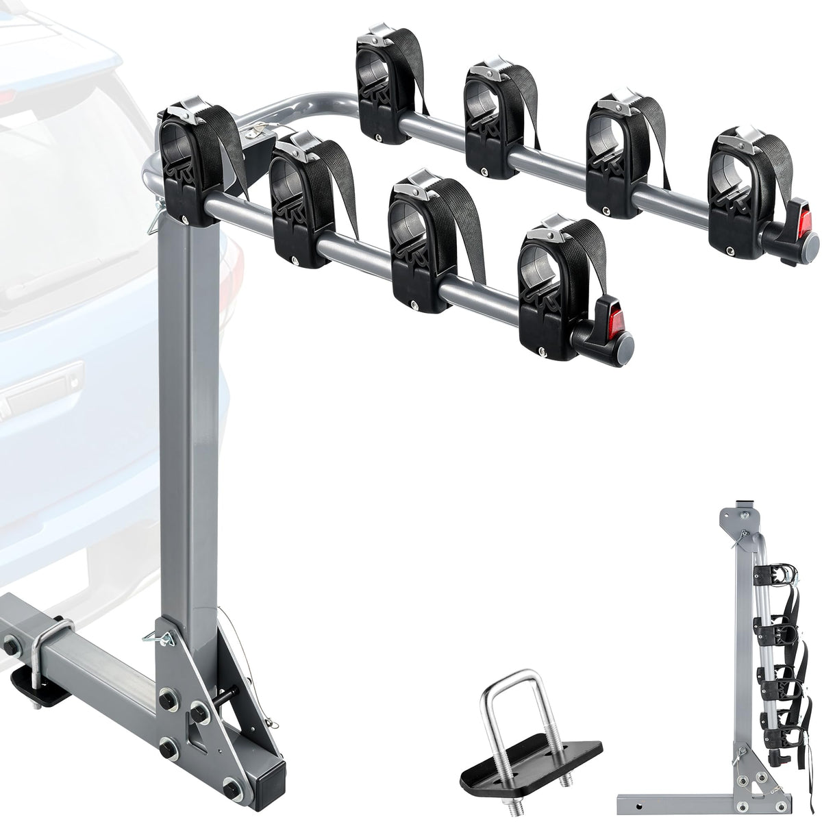 Upgrade Hitch Bike Rack Mount 4 Bikes for 2'' Receiver 240 LBS