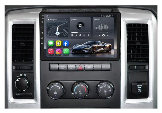 4Core+64GB ROM Car Radio for Dodge Ram 1500 2500 3500 2009-2012: 10 Inches IPS Touchscreen Upgrade Stereo with Wireless Carplay Android Auto GPS 5G WiFi HD 1080P Backup Camera Bluetooth FM SWC 4 Core 2GB RAM + 64GB ROM 10 Inches