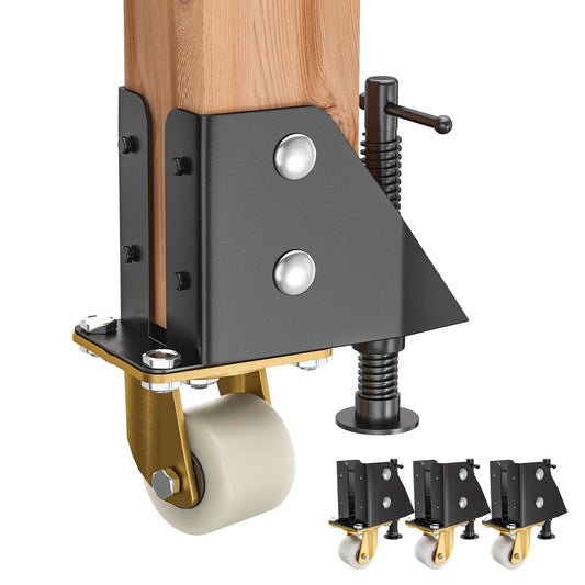 Deck Man Workbench Casters Kit 4800 Lbs Heavy Duty Casters Wheels Workbench Sleeve Caster for 4x4 Inch(Actual: 3.5x3.5 Inch) Wood Legs, 4 Pack