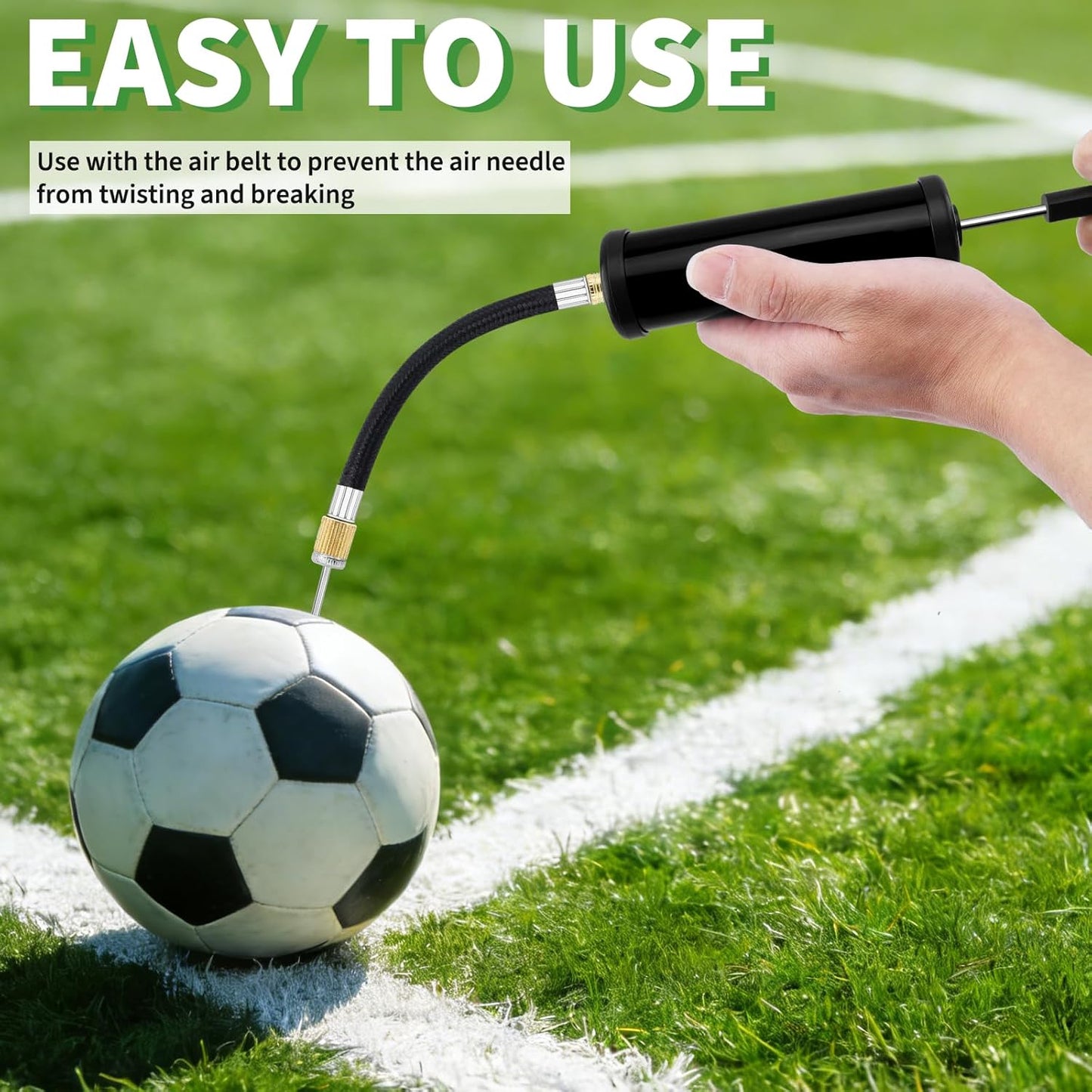 100 Sets Ball Pump Bulk for Sports Balls, Air Pump for Sports Balls Include Needle Nozzle Extension Hose Portable Hand Inflation Kit for Basketball Soccer Football Volleyball Balloon - Black