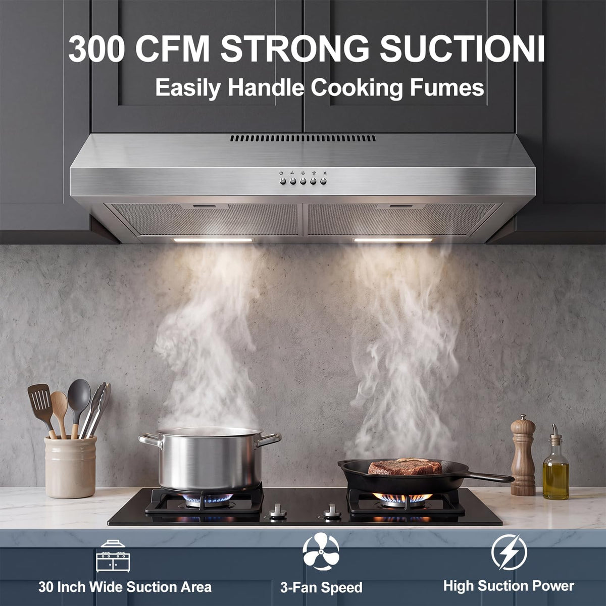SOZT® 30 Inch Under Cabinet Range Hood